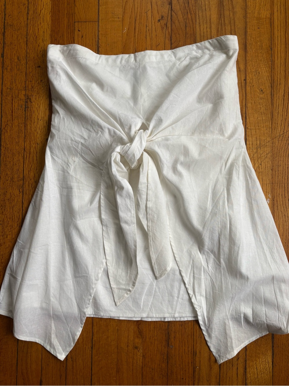 Tee Ink linen blend wrapped white skirt